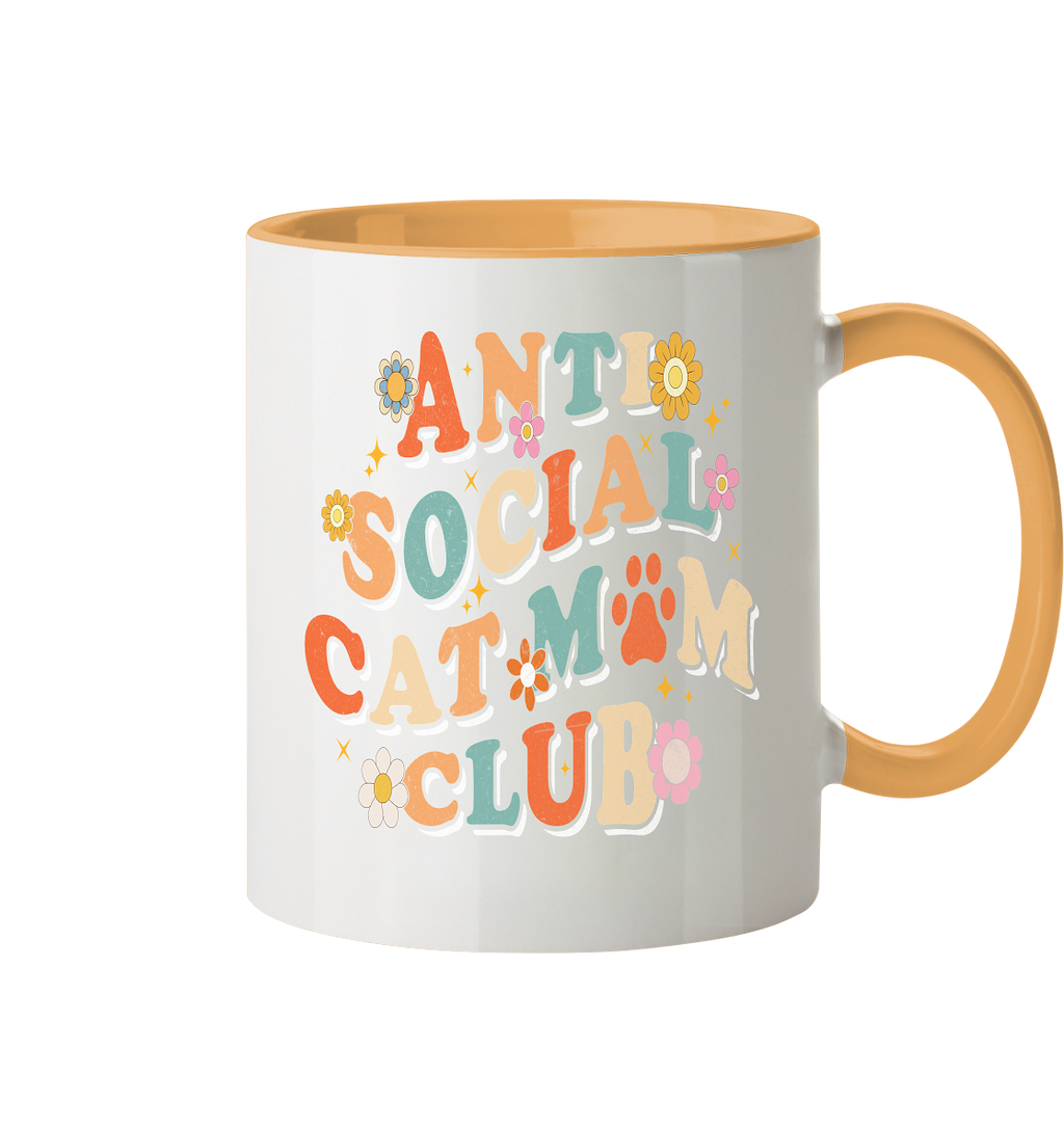 Anti Social Cat Mum Club - Tasse zweifarbig