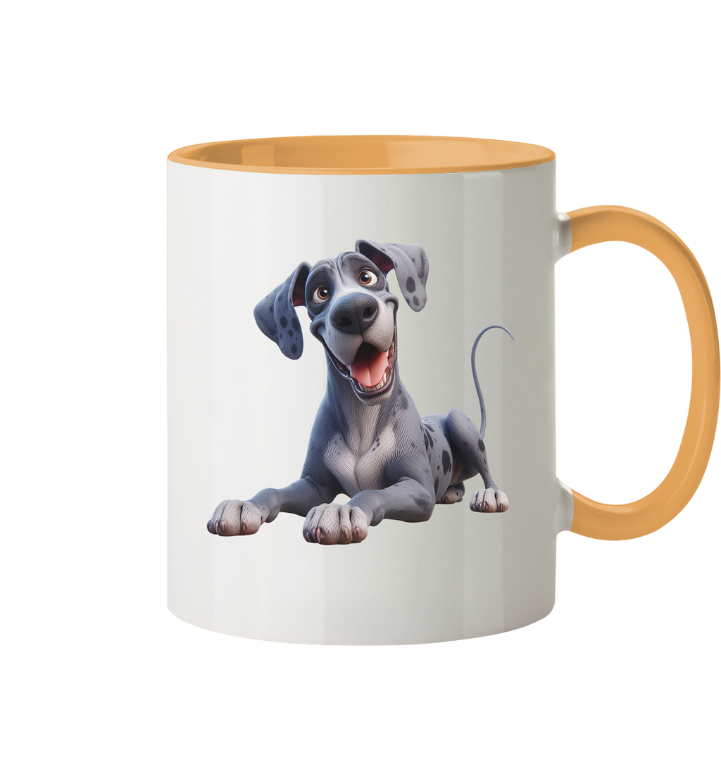Dänische Dogge - personalisierbar - Tasse zweifarbig