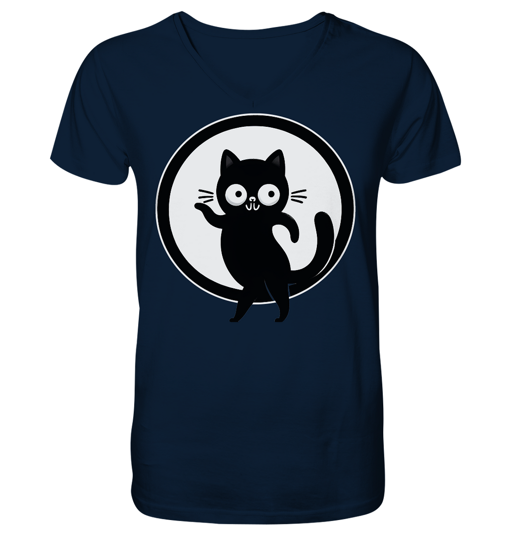 Dancing Cat Logo - V-Neck Shirt