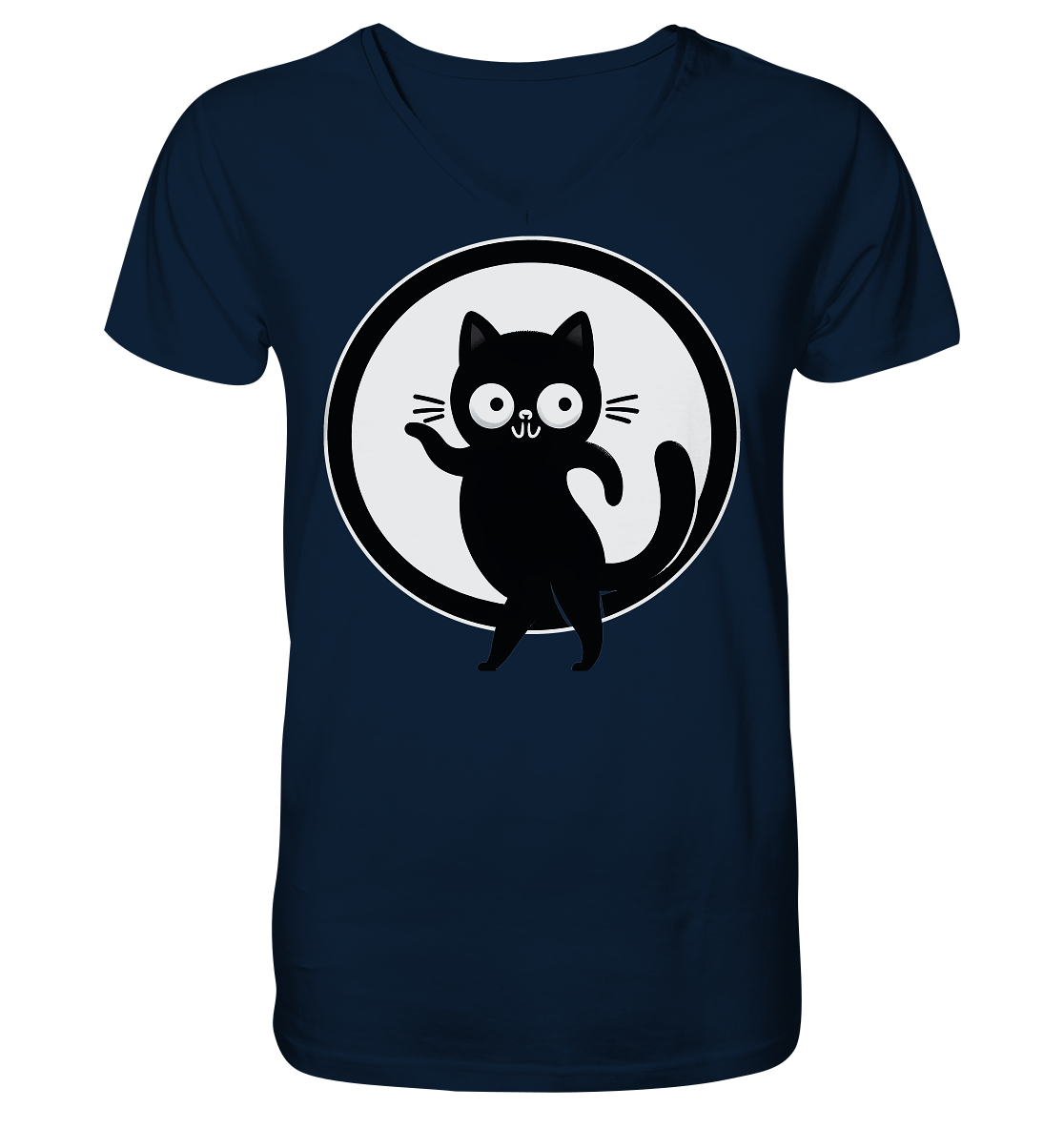 Dancing Cat Logo - V-Neck Shirt