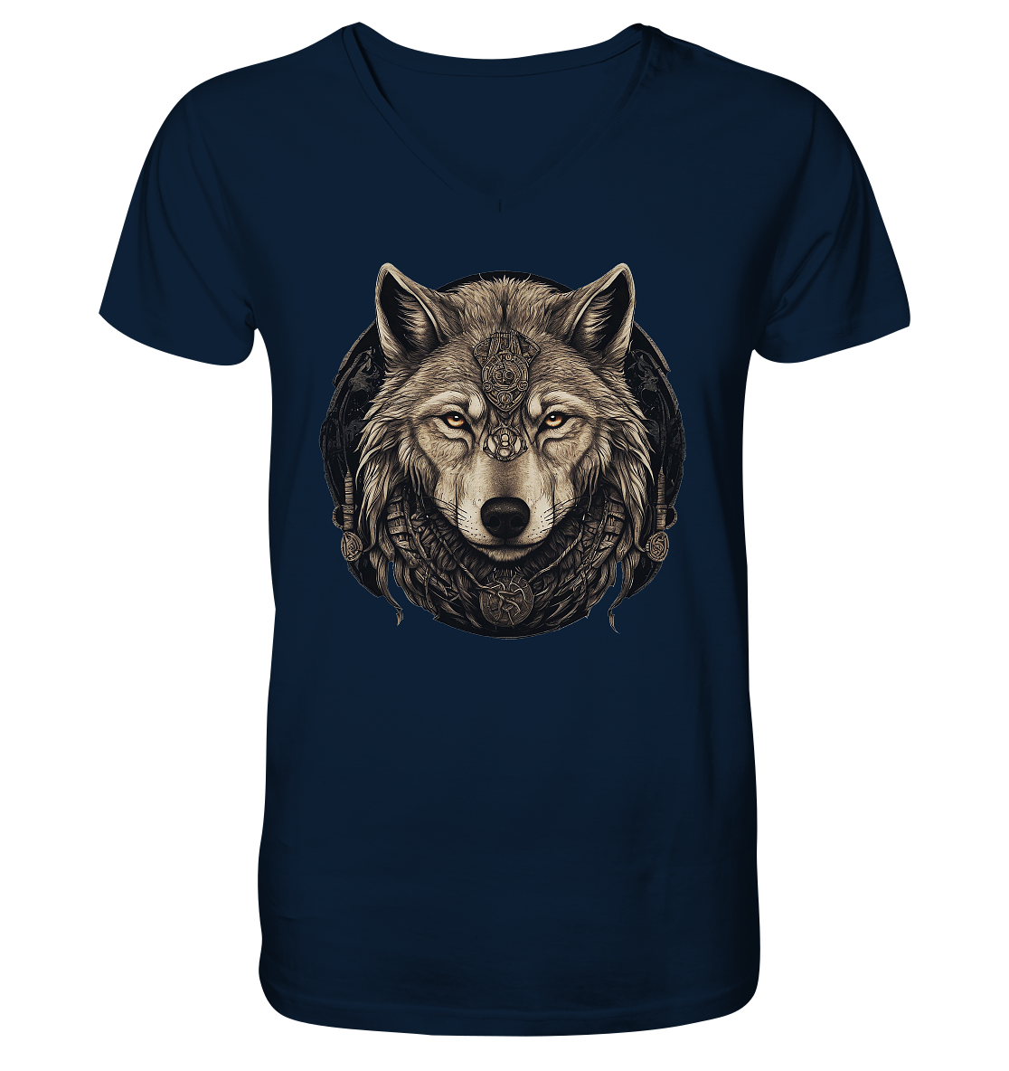 Wolf Fenris Viking Art - V-Neck Shirt