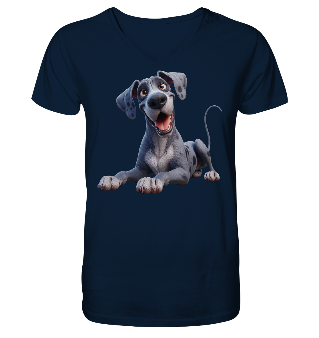 Dänische Dogge - personalisierbar - V-Neck Shirt