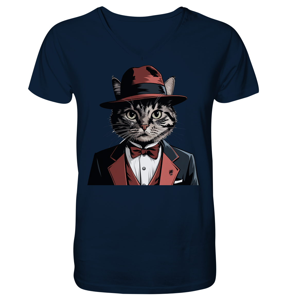 Godfather Catmother Katze Mafia - personalisierbar  - V-Neck Shirt