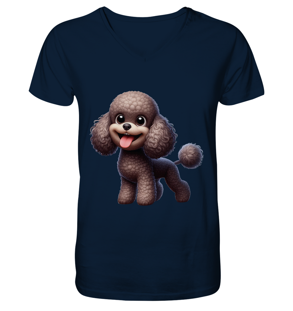 Pudel Comic - personalisierbar - V-Neck Shirt