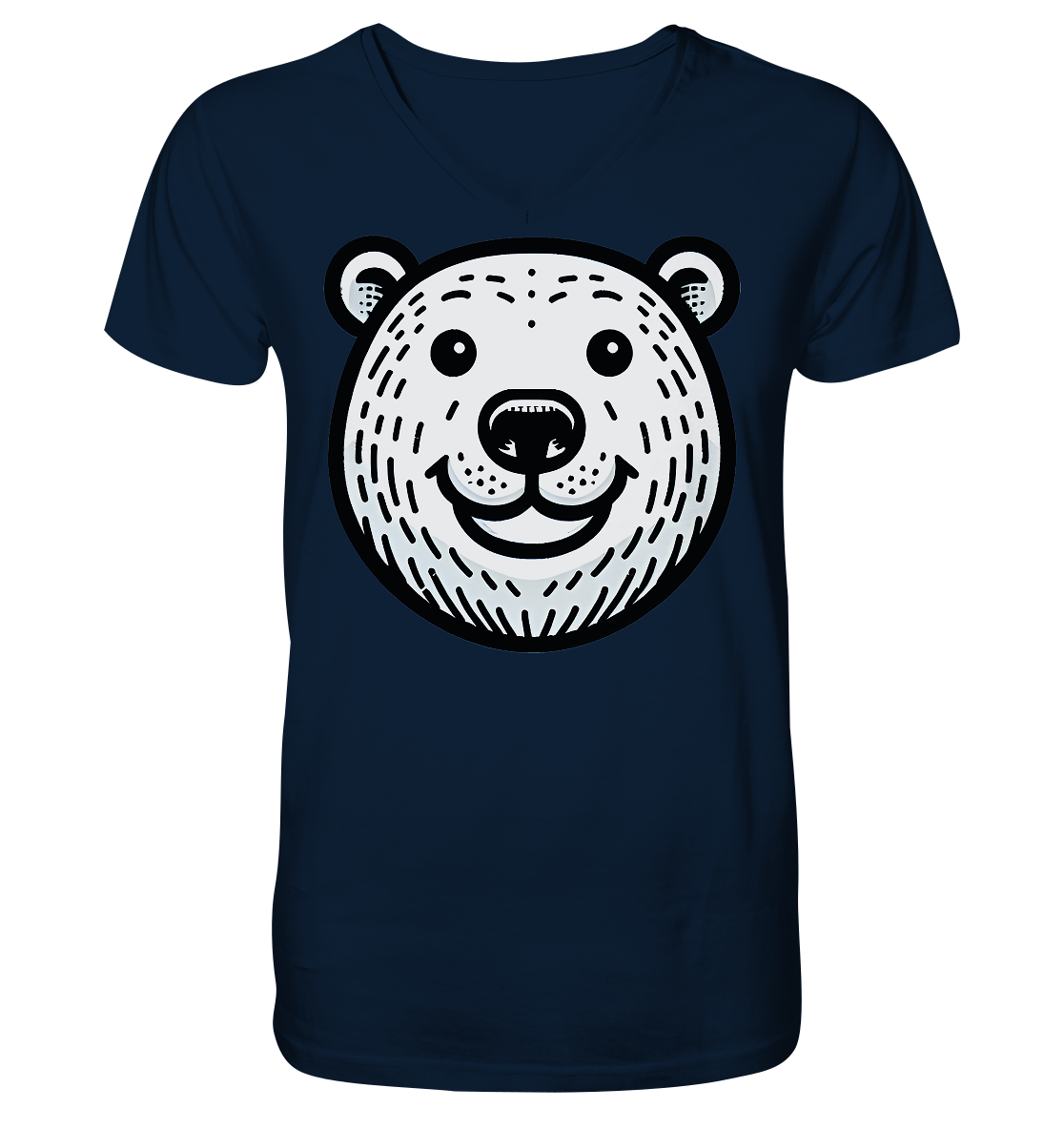 Lustiges Eisbär Gesicht   - personalisierbar  - V-Neck Shirt