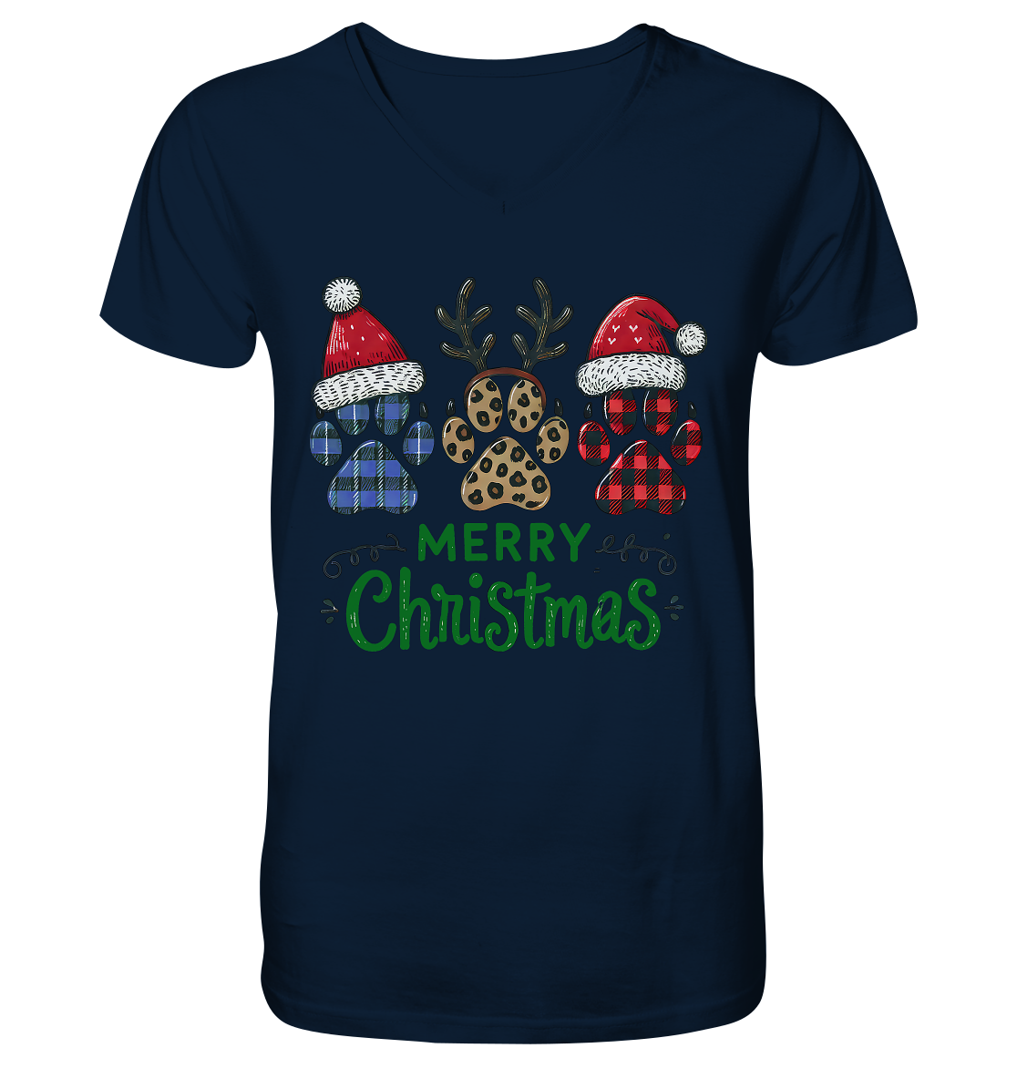Paw Merry Christmas  - V-Neck Shirt