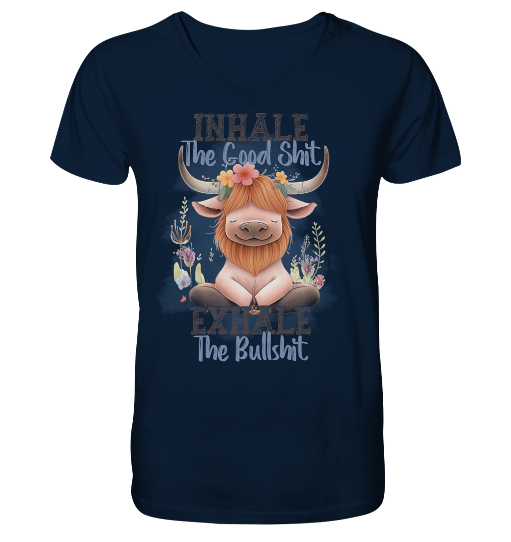 Yoga Highland Kuh - V-Neck Shirt