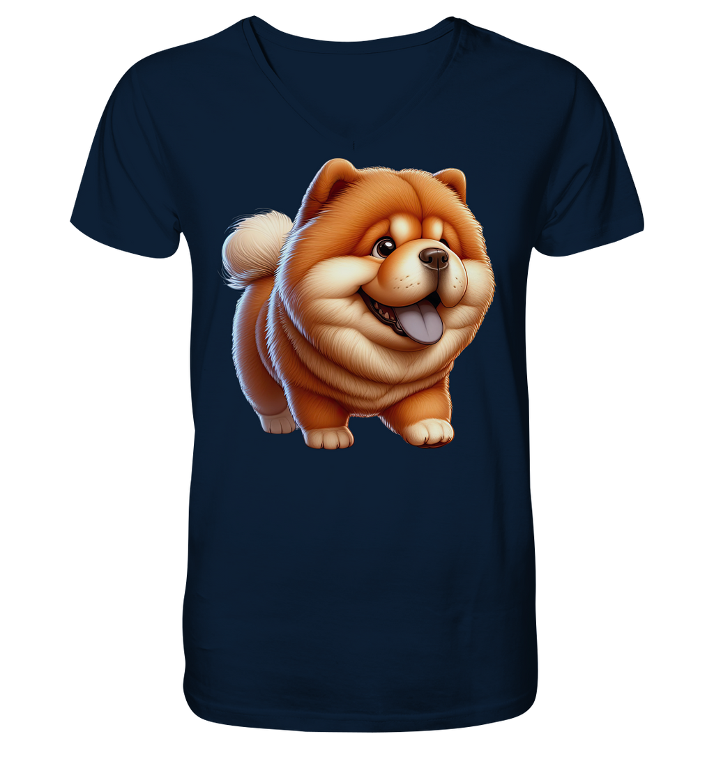 Chow Chow Cartoon Hund - personalisierbar - V-Neck Shirt