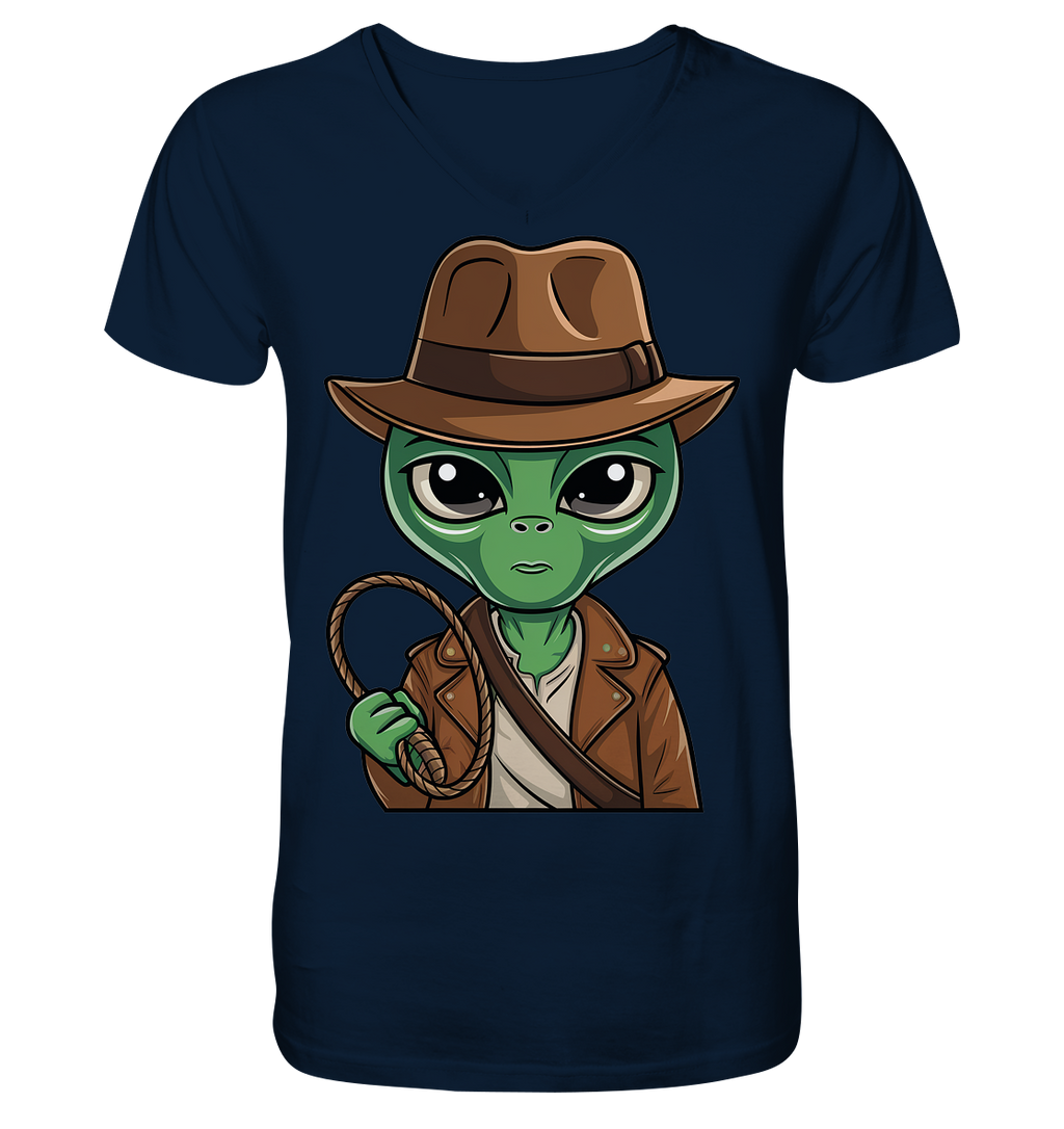 Alien Abenteurer Cartoon - V-Neck Shirt