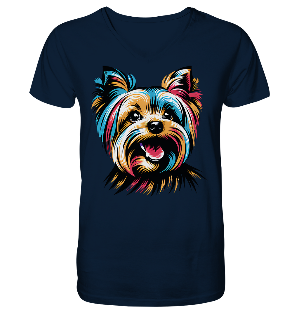 Yorkshire Terrier Pop Art - personalisierbar - V-Neck Shirt