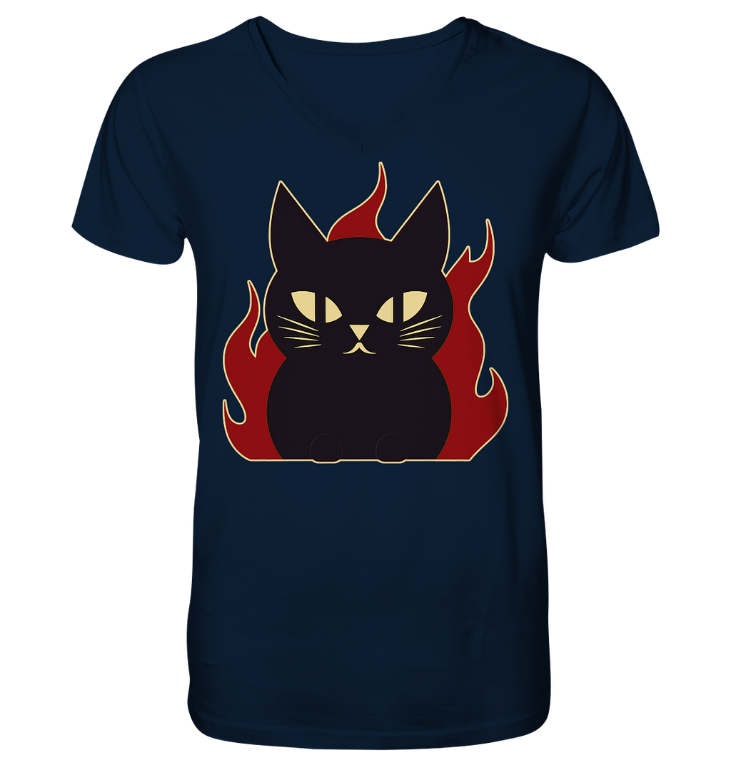 Devil Cat  illustration - V-Neck Shirt