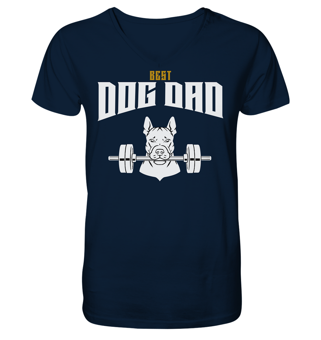 Best Dog Dad - Personalisierbar - V-Neck Shirt