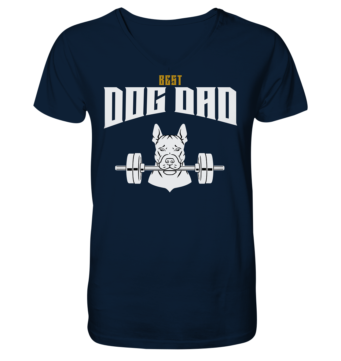 Best Dog Dad - Personalisierbar - V-Neck Shirt
