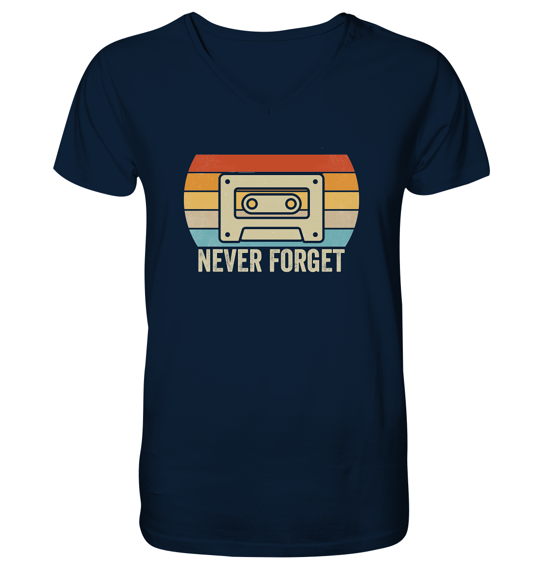 Never Forget Kassette 80's - V-Neck Shirt