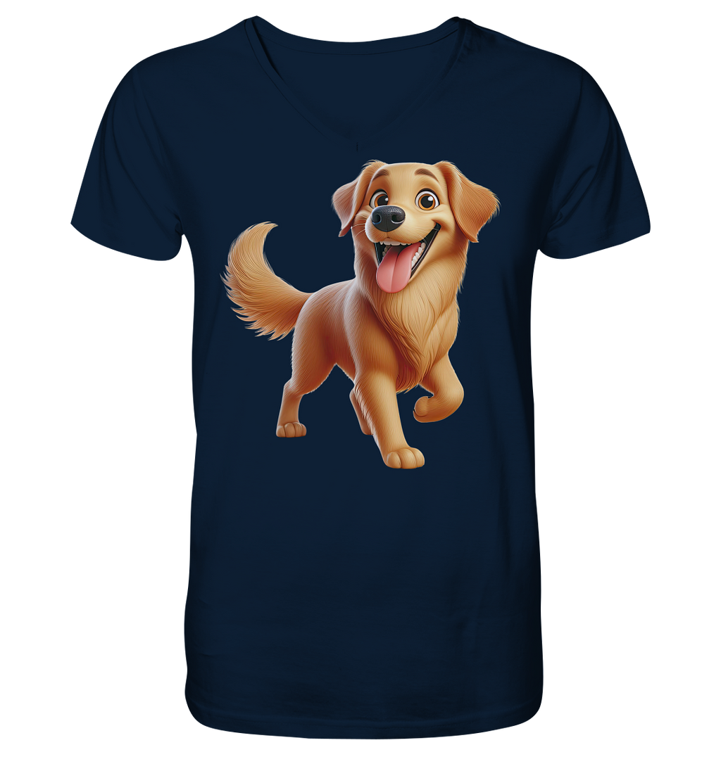 Golden Retriever Comic - personalisierbar - V-Neck Shirt
