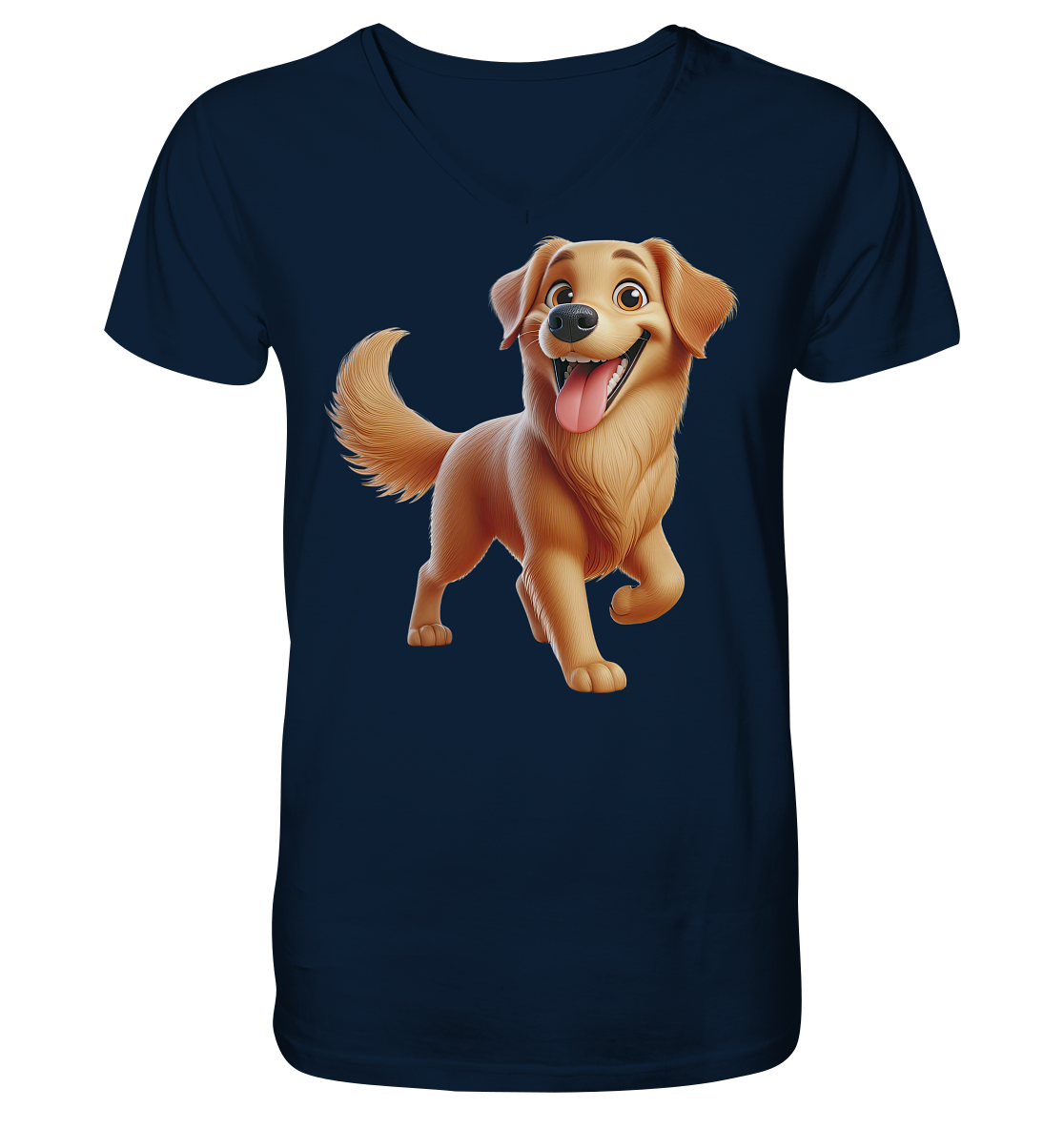 Golden Retriever Comic - personalisierbar - V-Neck Shirt