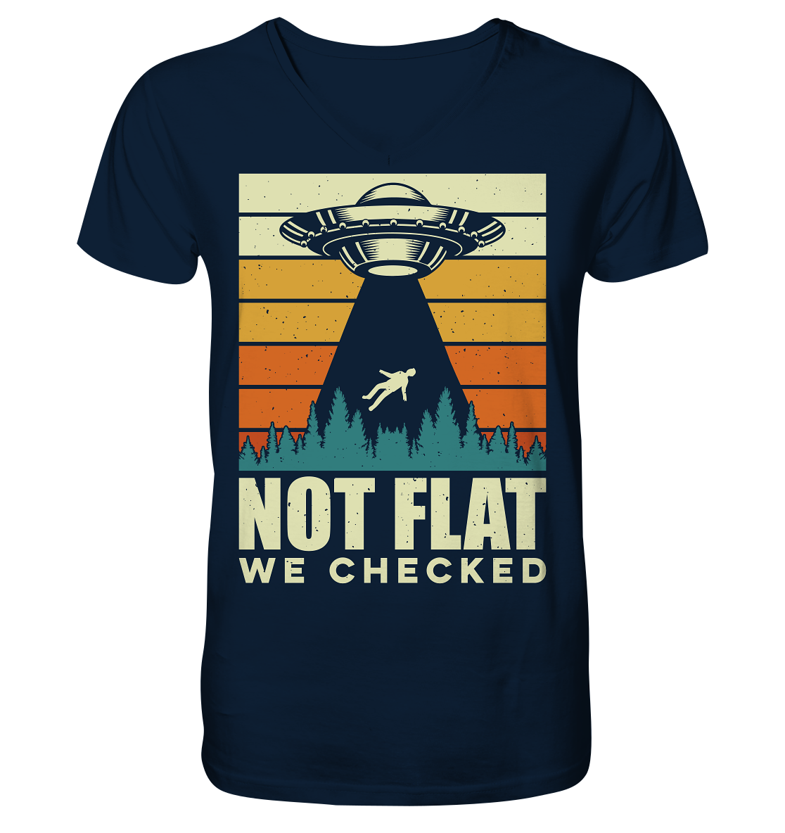 Erde - Not Flat we checked  - V-Neck Shirt