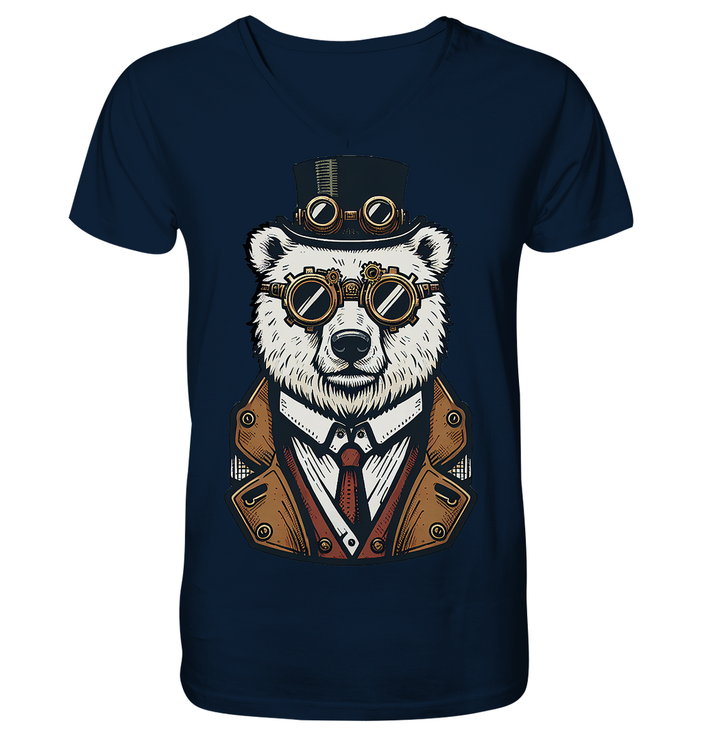 Eisbär Steampunk Polar Bear  - V-Neck Shirt