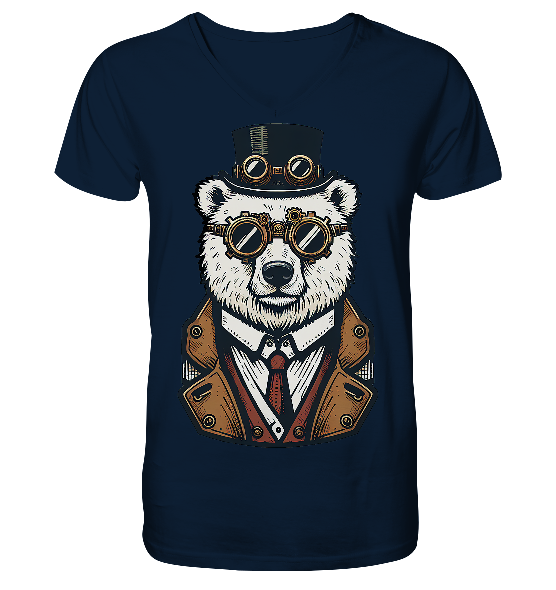 Eisbär Steampunk Polar Bear  - V-Neck Shirt
