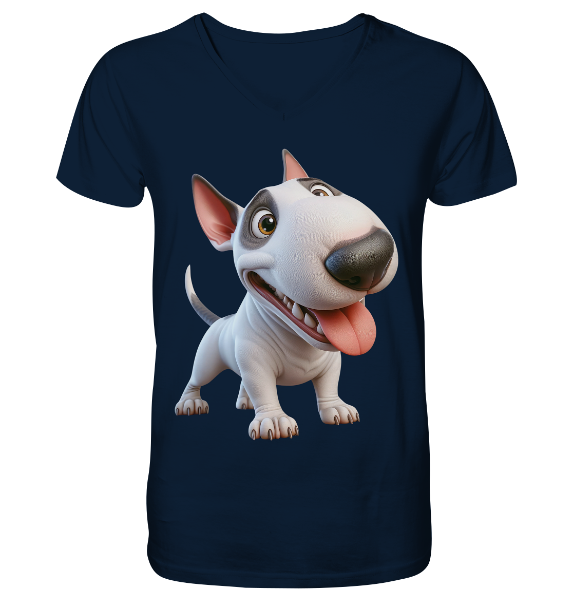 Bullterrier Cartoon personalisierbar - V-Neck Shirt