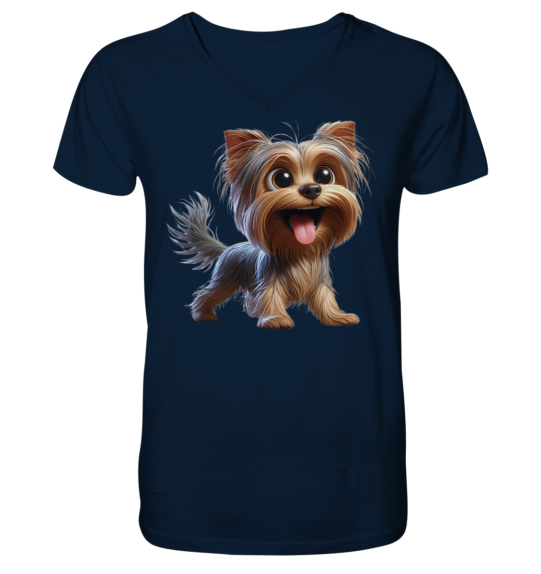 Yorkshire Terrier Cartoon - personalisierbar - V-Neck Shirt