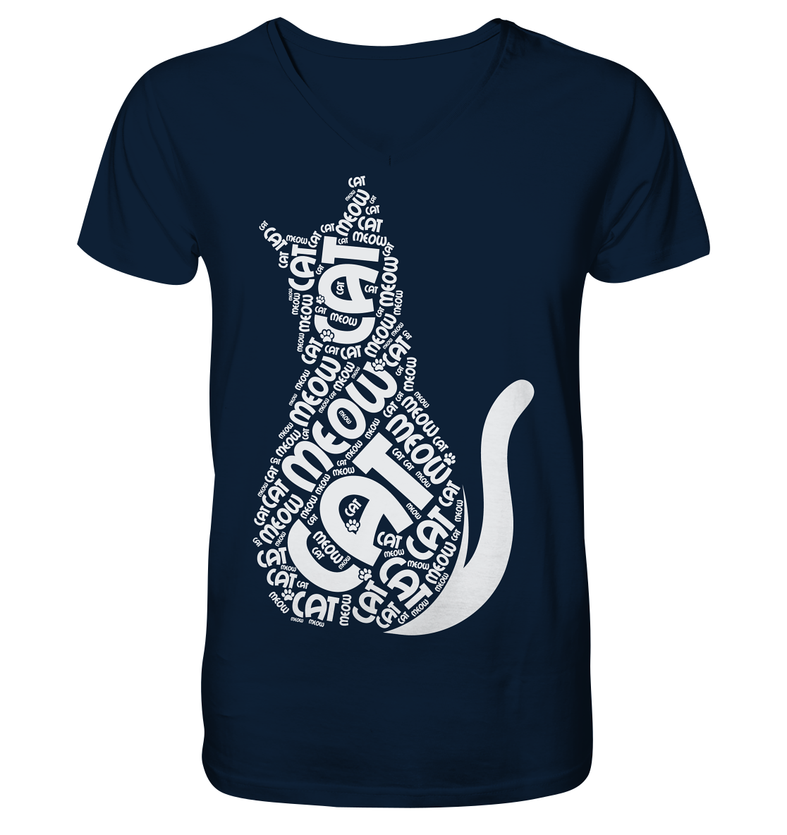 Katzen Cat slogan  - V-Neck Shirt