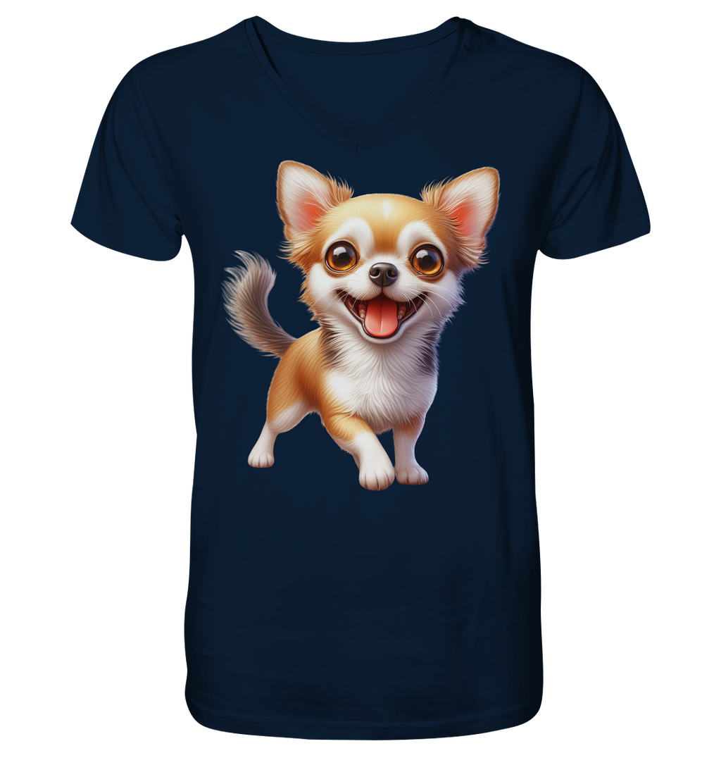 Chihuahua Cartoon - personalisierbar - V-Neck Shirt