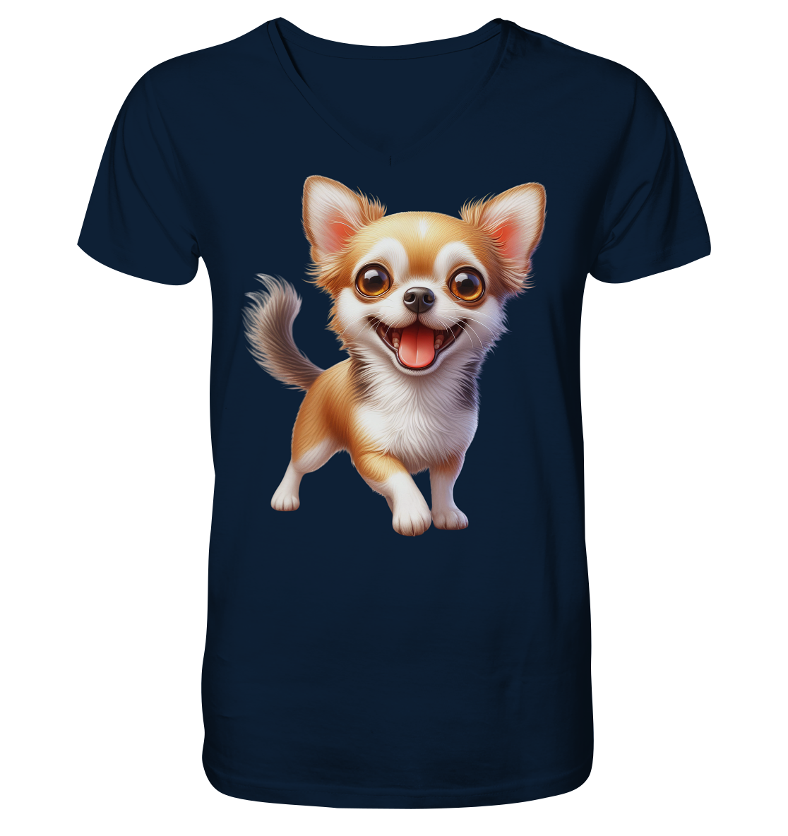 Chihuahua Cartoon - personalisierbar - V-Neck Shirt