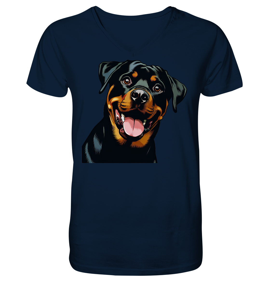 Rottweiler  Comic - personalisierbar - V-Neck Shirt