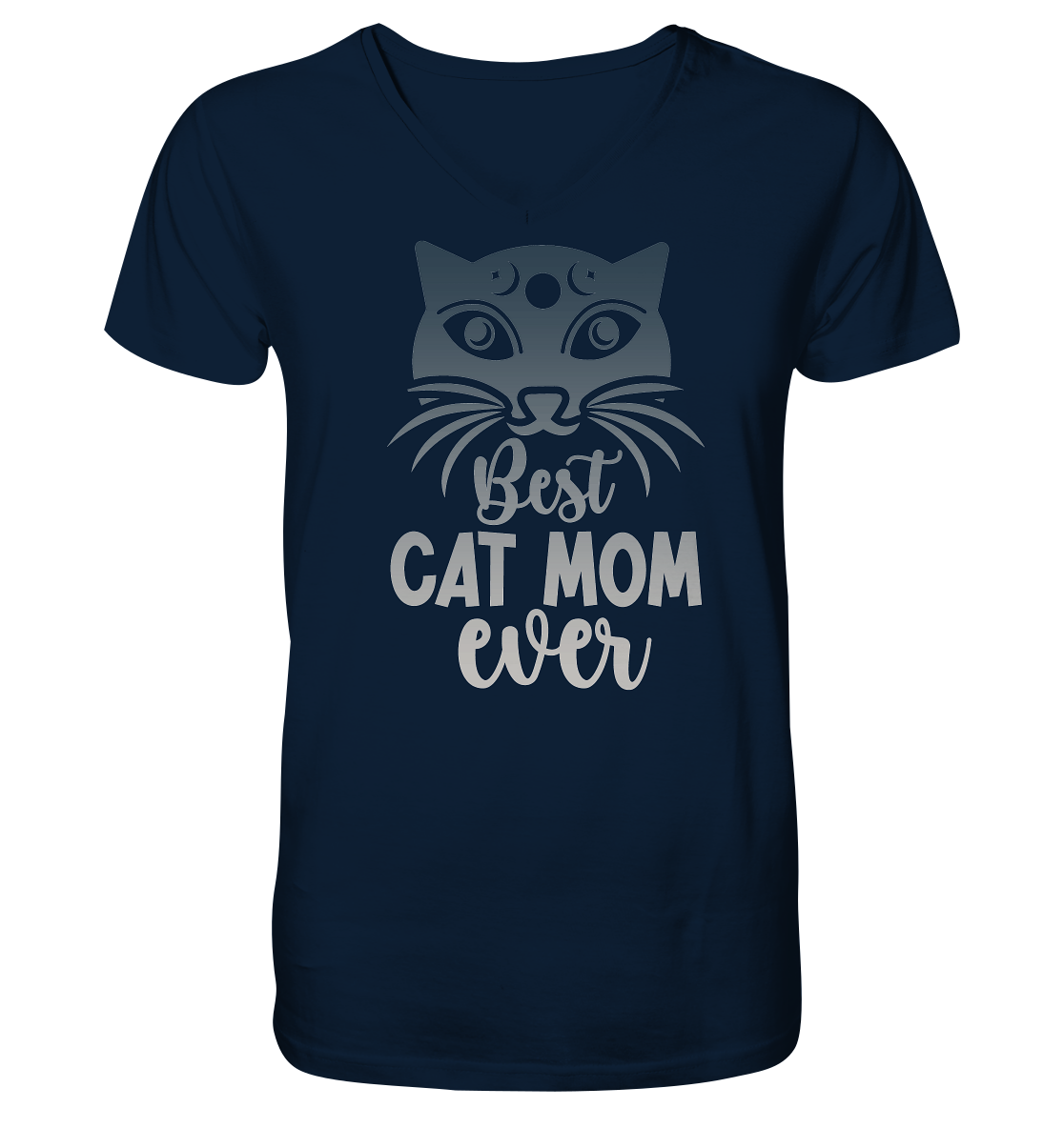 Best Cat Mum ever personalisierbar - V-Neck Shirt