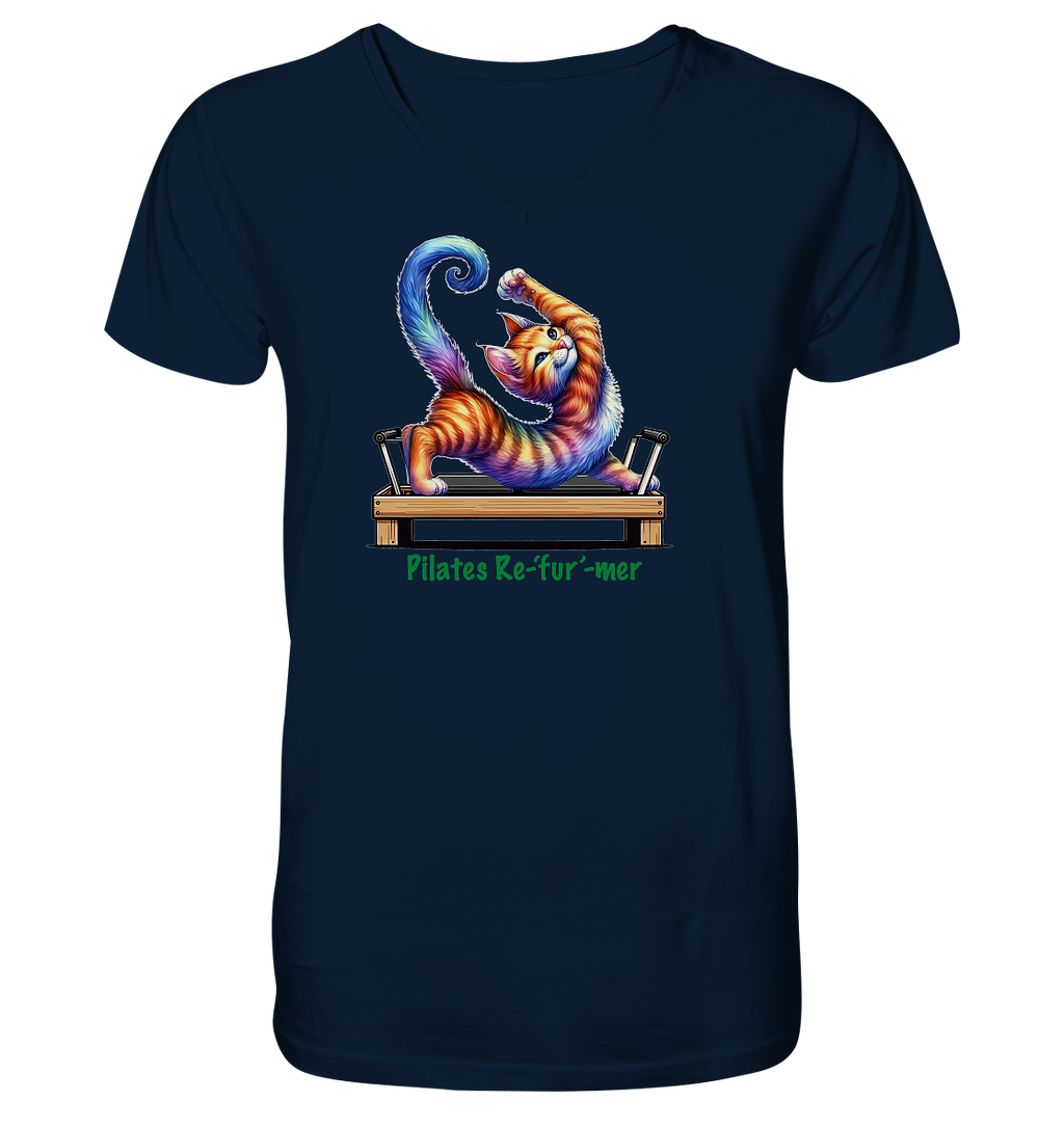 Pilates Reformer Re-fur-mer Katze lustig - V-Neck Shirt
