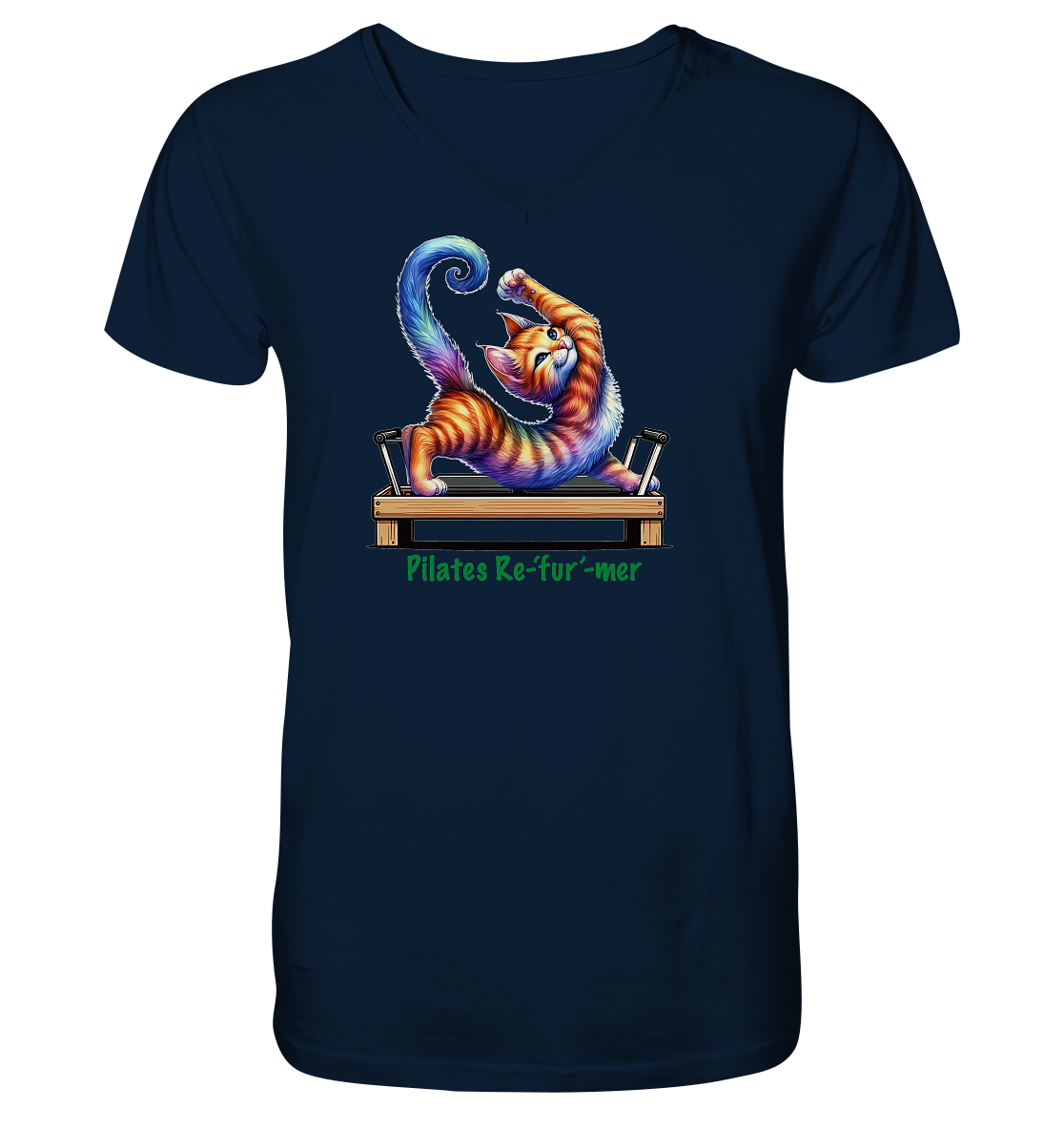 Pilates Reformer Re-fur-mer Katze lustig - V-Neck Shirt