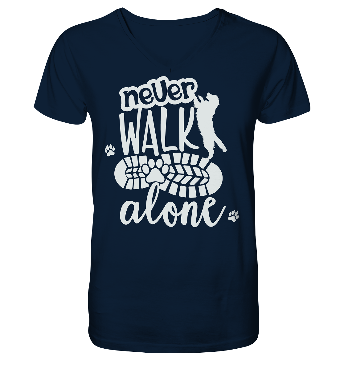 Hundefreunde You never walk alone - personalisierbar - V-Neck Shirt