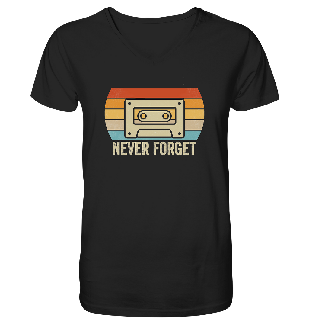 Never Forget Kassette 80's - V-Neck Shirt