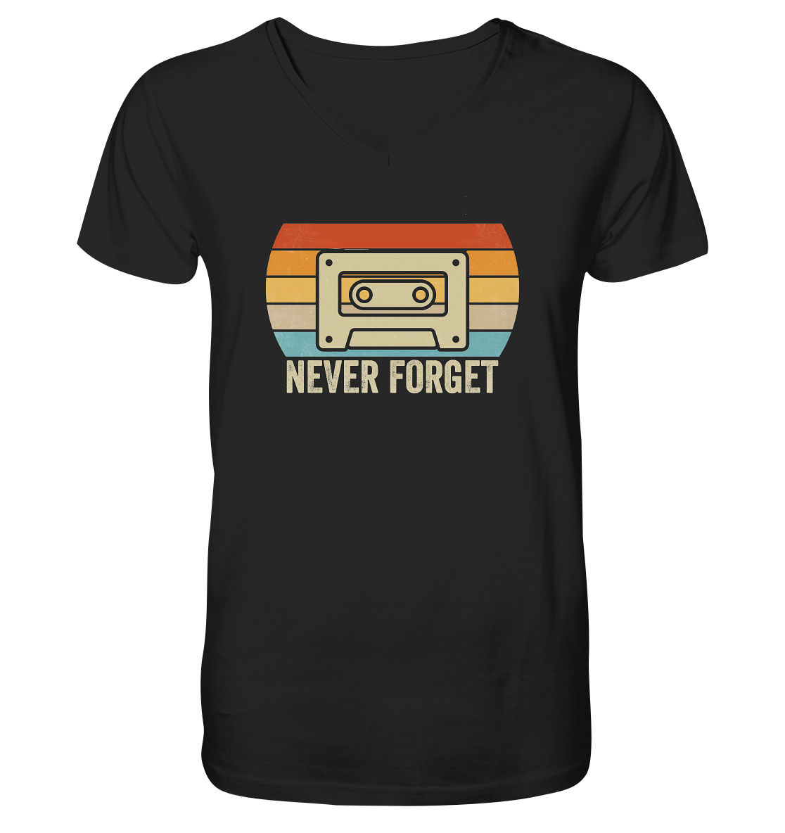 Never Forget Kassette 80's - V-Neck Shirt