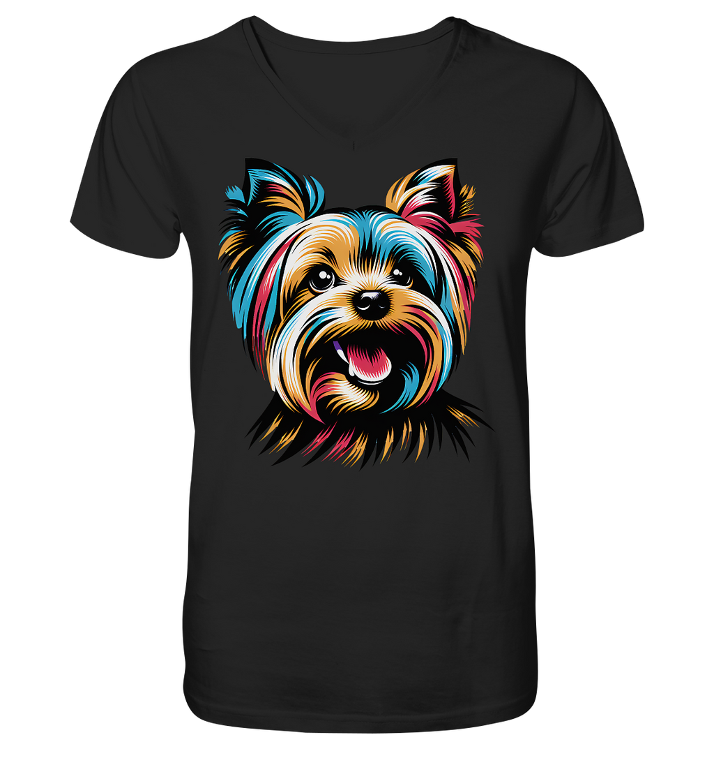 Yorkshire Terrier Pop Art - personalisierbar - V-Neck Shirt