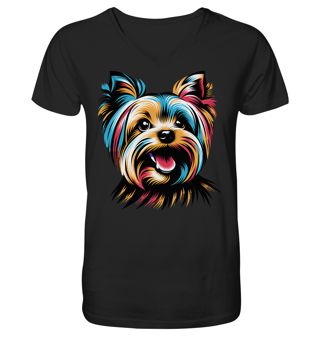 Yorkshire Terrier Pop Art - personalisierbar - V-Neck Shirt