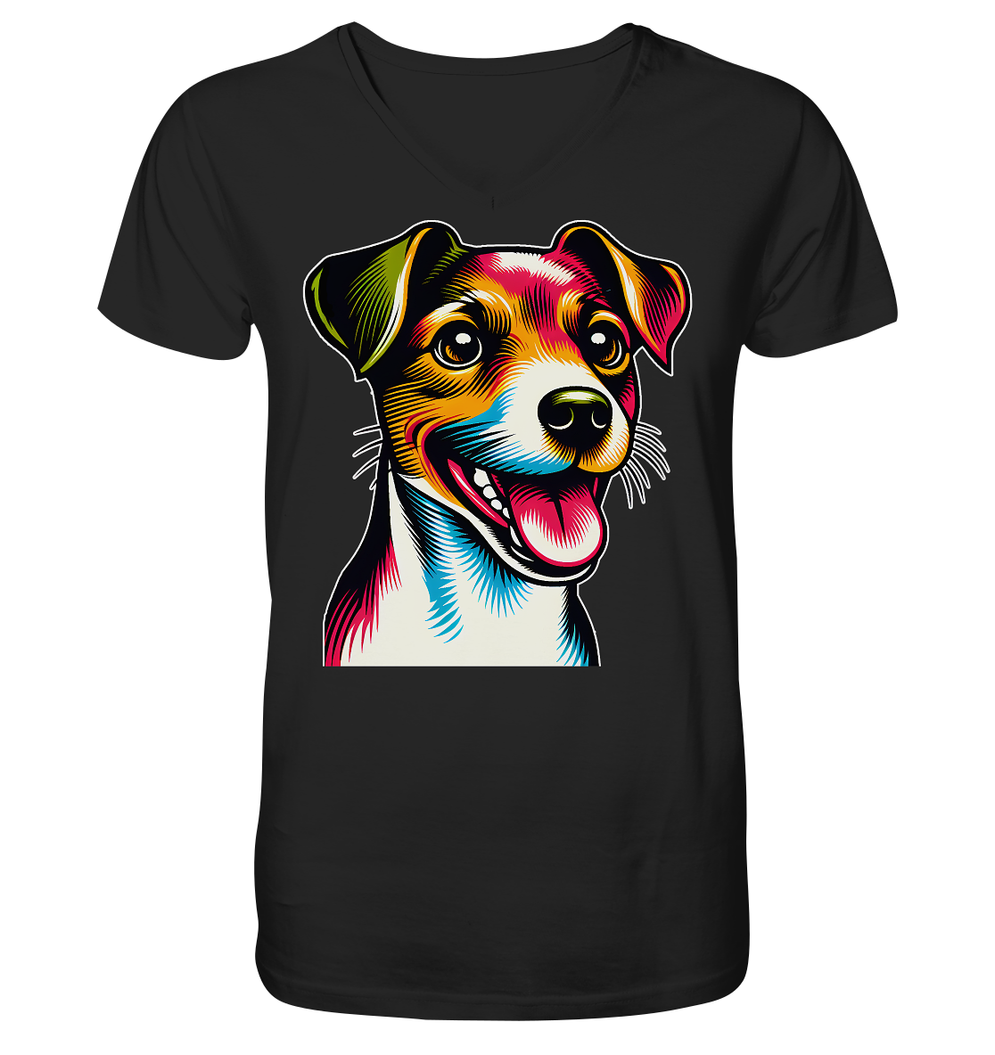 Jack Russell Terrier Pop Art - V-Neck Shirt
