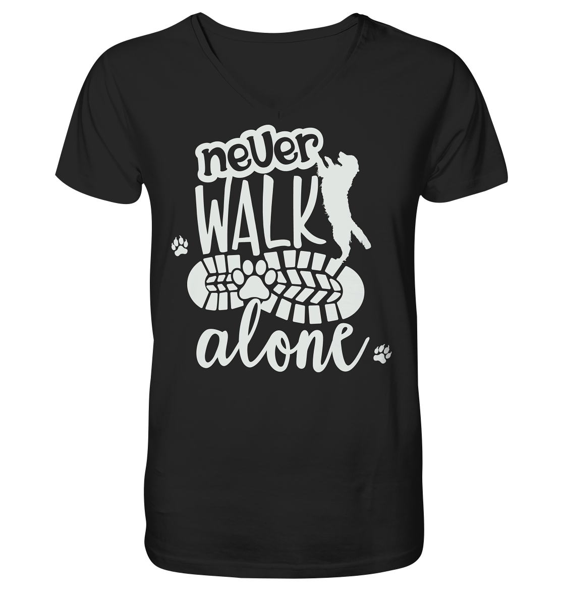 Hundefreunde You never walk alone - personalisierbar - V-Neck Shirt