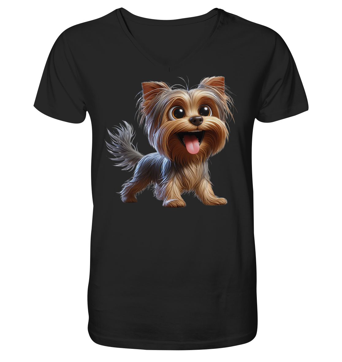 Yorkshire Terrier Cartoon - personalisierbar - V-Neck Shirt