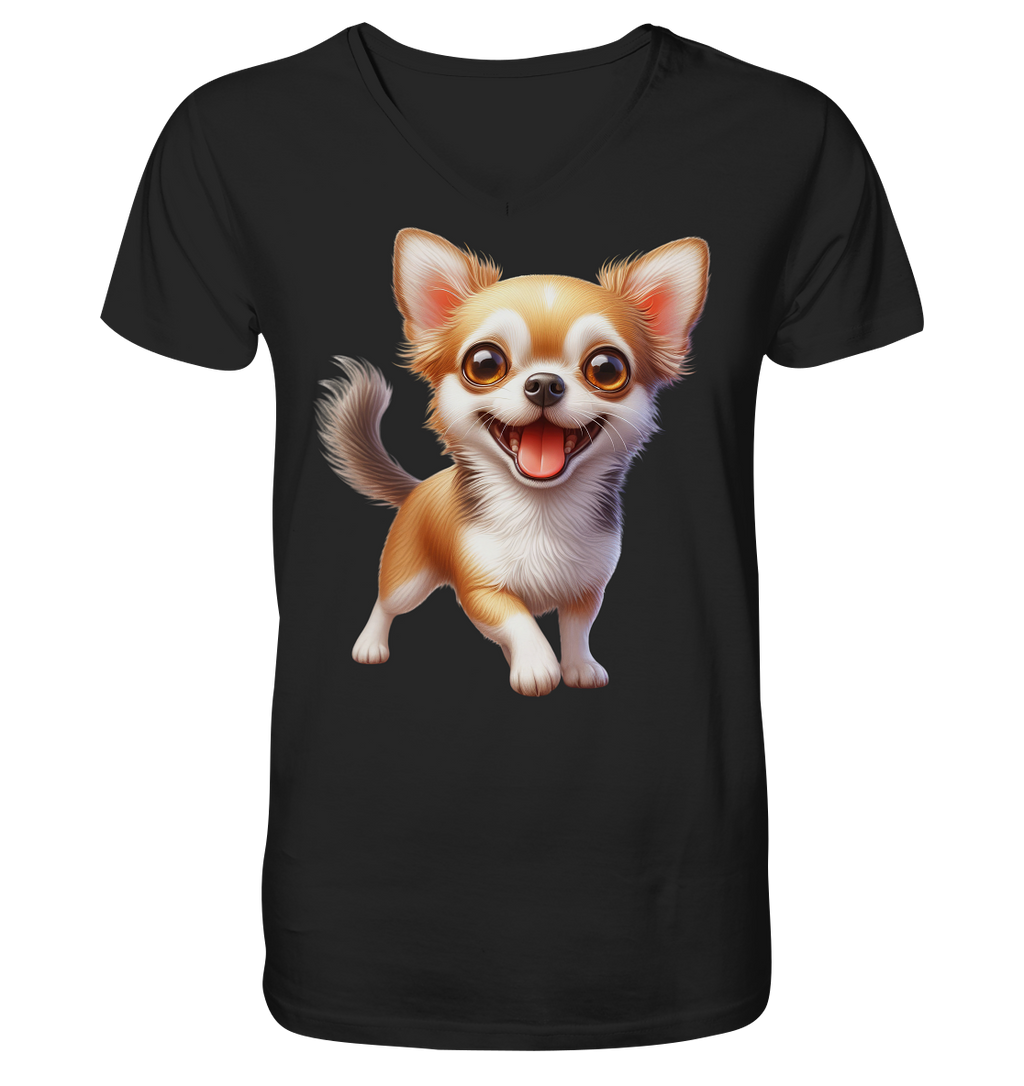 Chihuahua Cartoon - personalisierbar - V-Neck Shirt