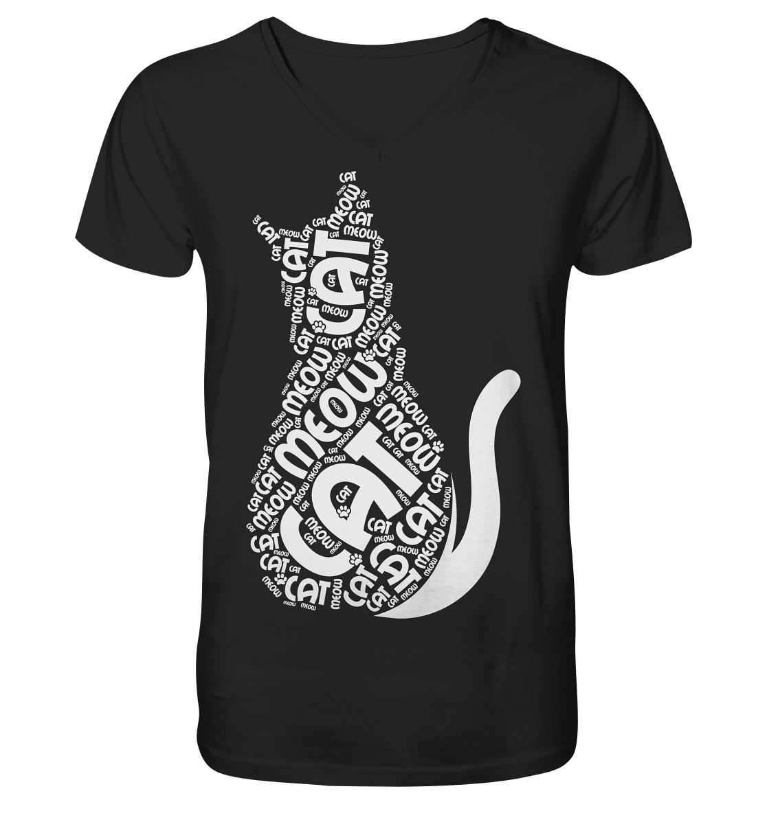 Katzen Cat slogan  - V-Neck Shirt