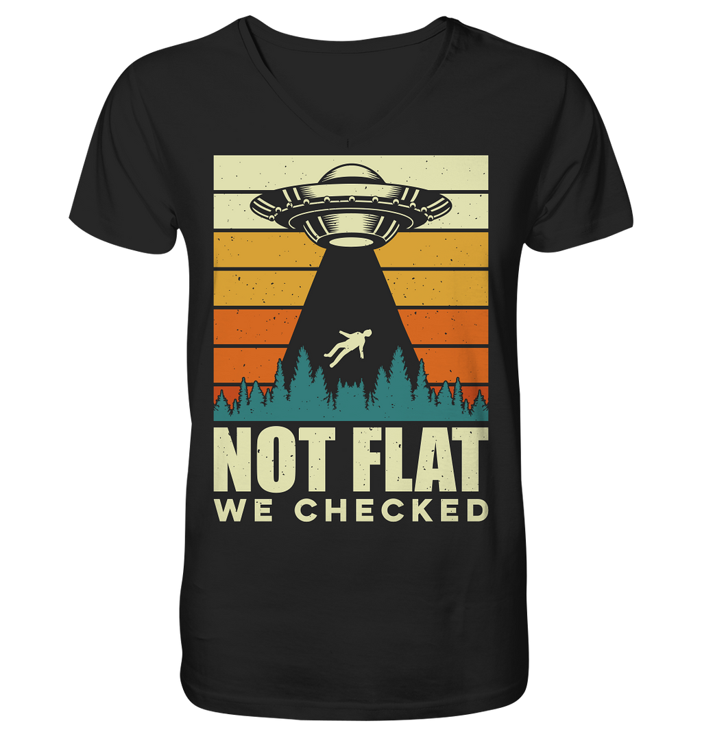 Erde - Not Flat we checked  - V-Neck Shirt