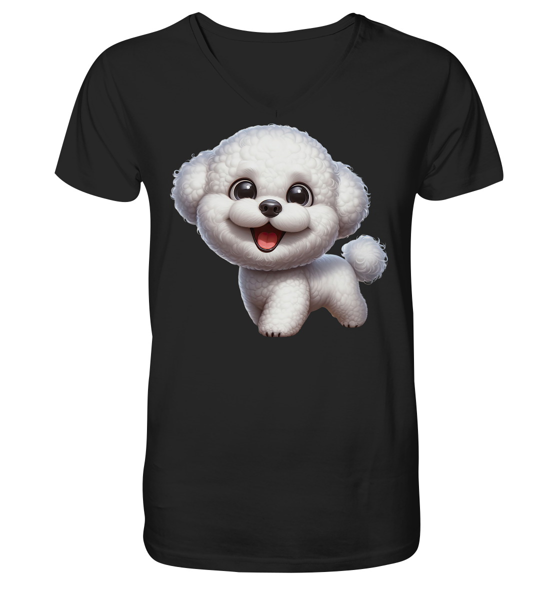 Bichon Frisé Cartoon personalisierbar - V-Neck Shirt