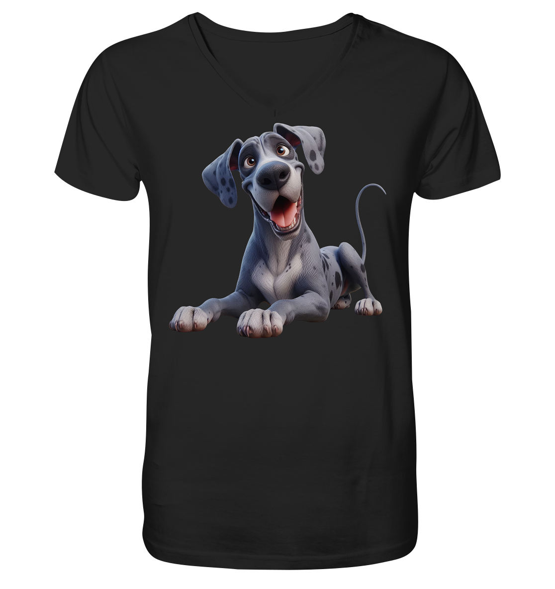 Dänische Dogge - personalisierbar - V-Neck Shirt