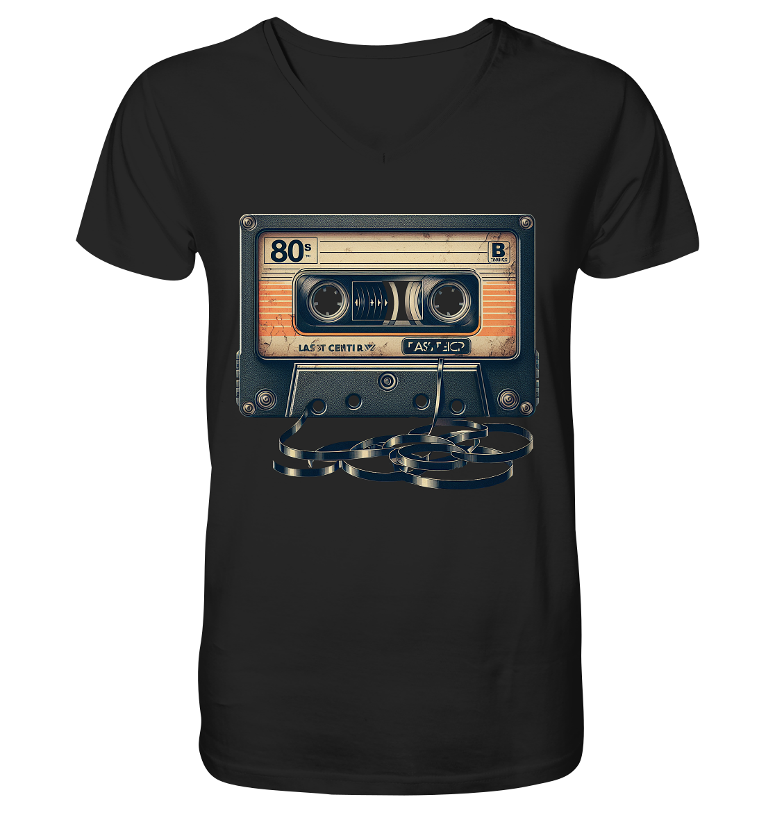 80s Kassettentape - V-Neck Shirt