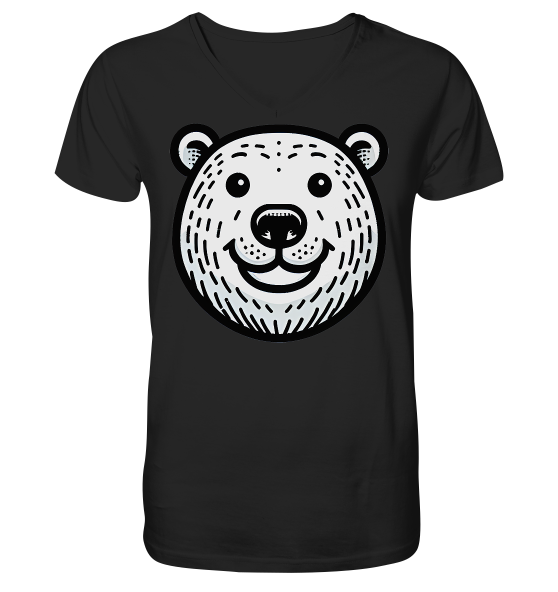 Lustiges Eisbär Gesicht   - personalisierbar  - V-Neck Shirt