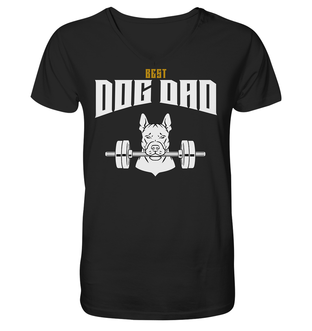 Best Dog Dad - Personalisierbar - V-Neck Shirt