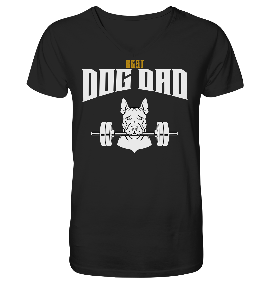 Best Dog Dad - Personalisierbar - V-Neck Shirt