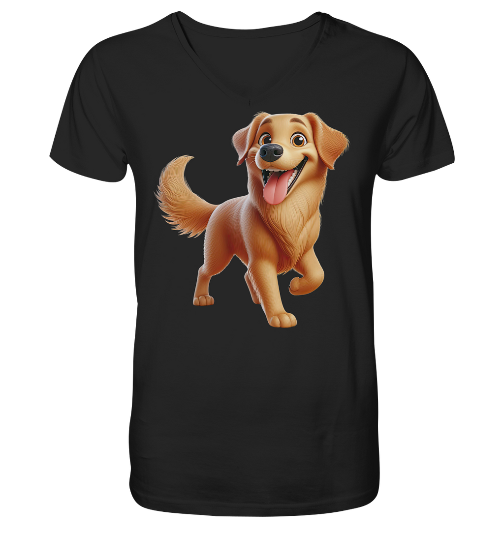 Golden Retriever Comic - personalisierbar - V-Neck Shirt